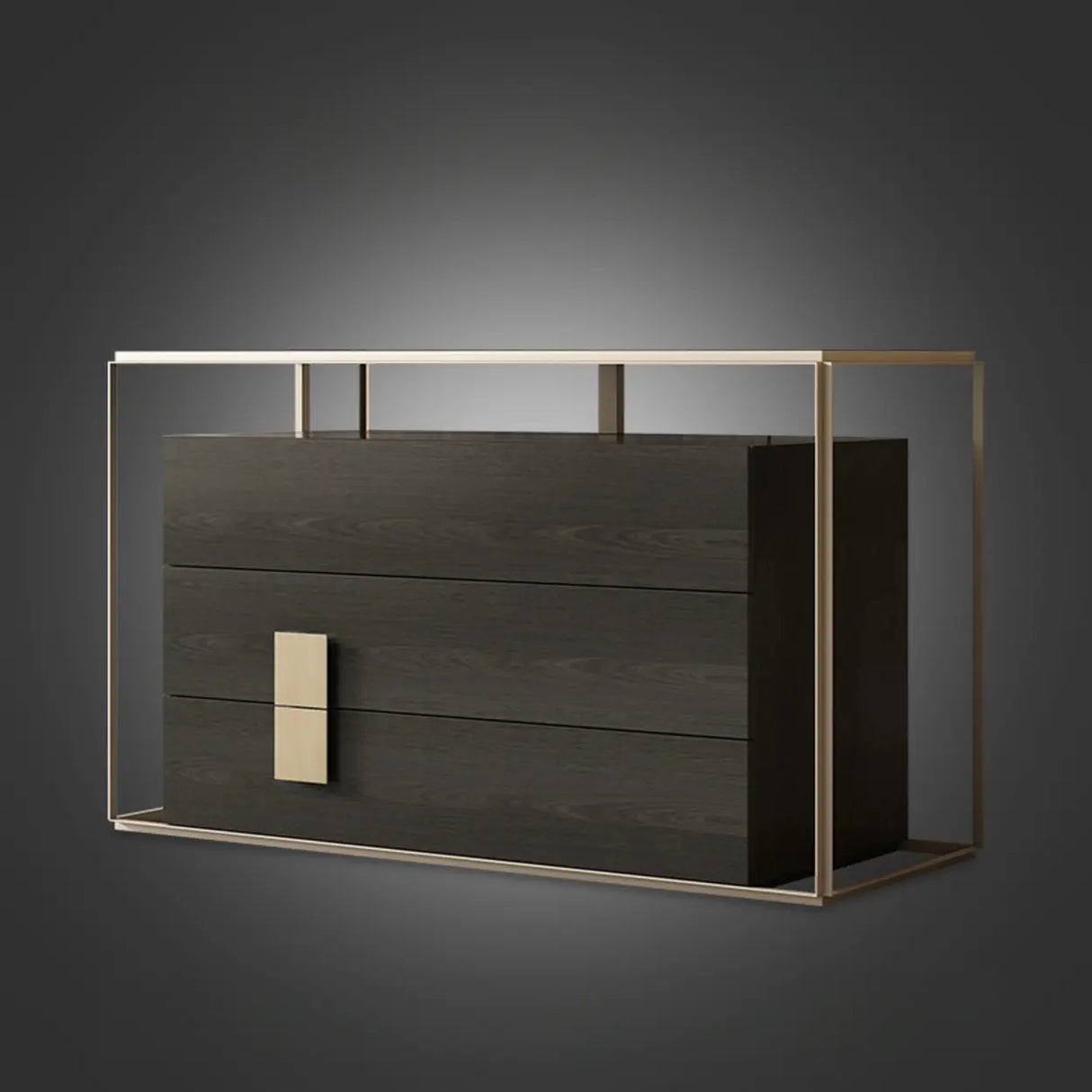 Modern Rectangular Wood Black Entry Storage Console Table Image - 2
