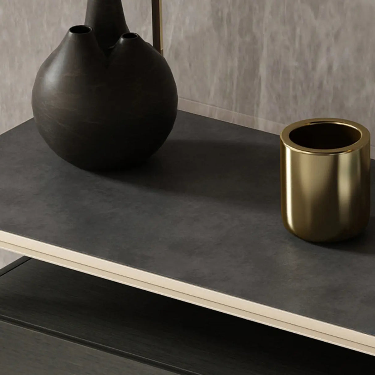 Modern Rectangular Wood Black Entry Storage Console Table Image - 6