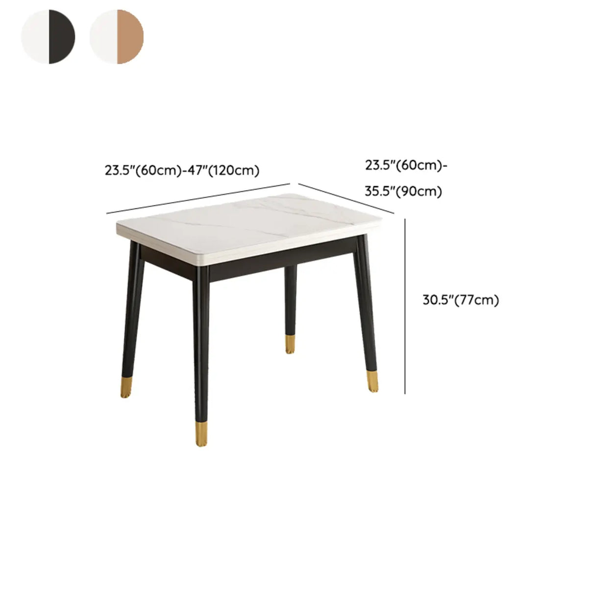 Modern Rectangular Wood Dining Table Extendable White Image - 15