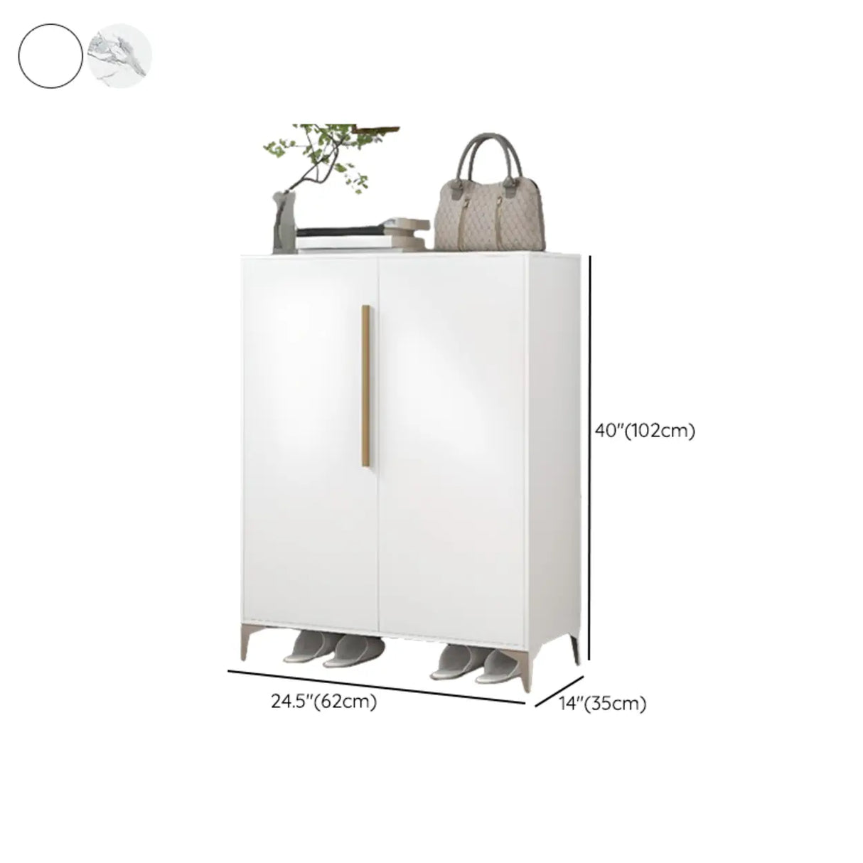 Modern Rectangular Wood Entry White Large Shoe Cabinet Image - 48