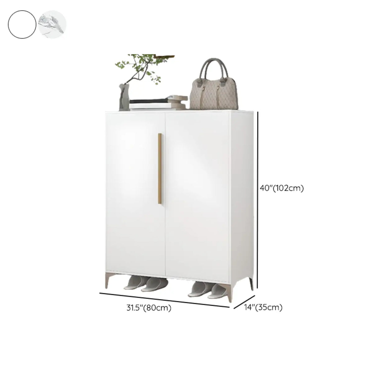 Modern Rectangular Wood Entry White Large Shoe Cabinet Image - 51