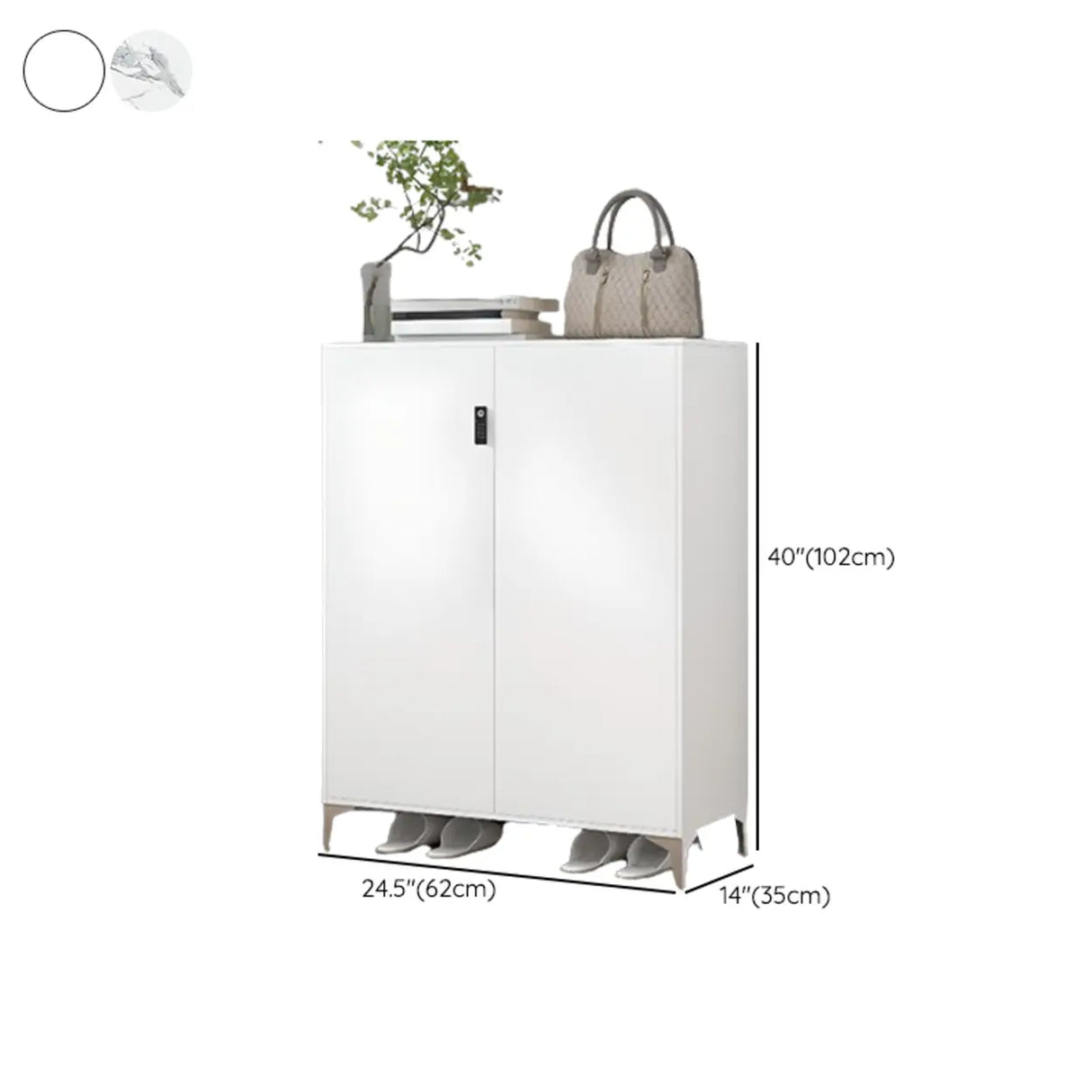 Modern Rectangular Wood Entry White Large Shoe Cabinet Image - 52