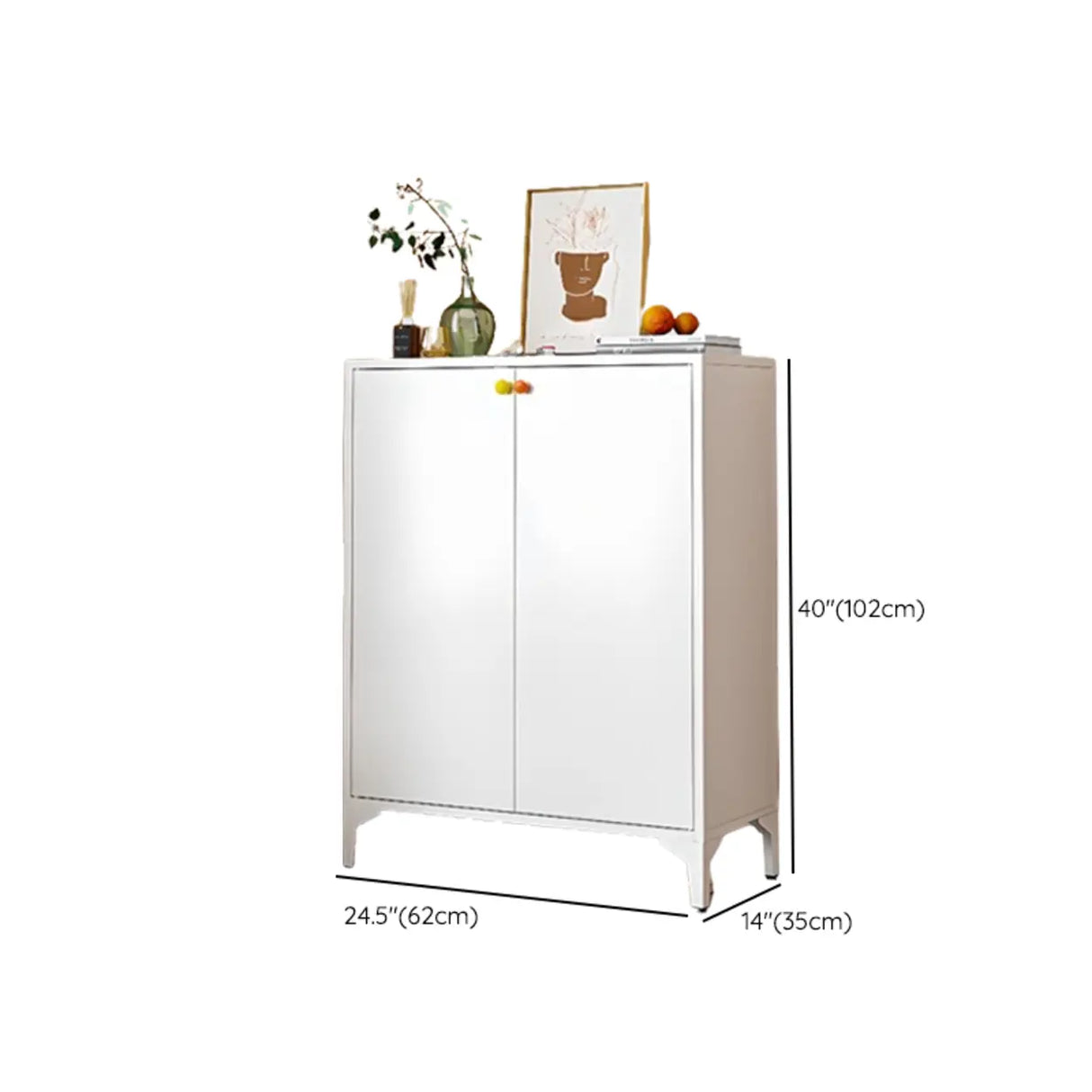 Modern Rectangular Wood Entry White Large Shoe Cabinet Image - 56