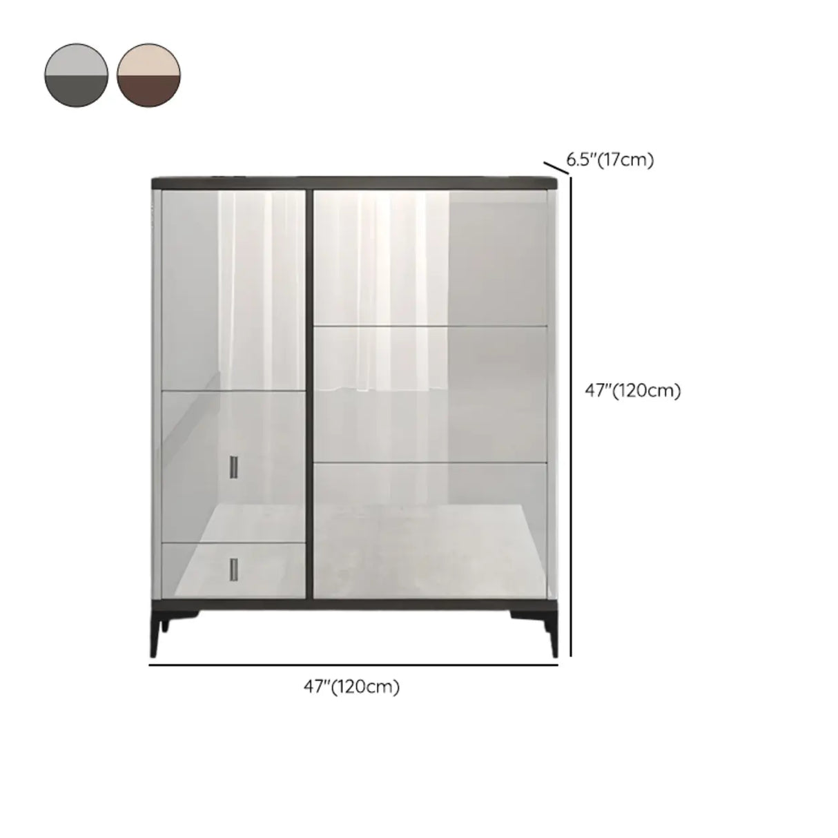 Modern Rectangular Wood Entryway Cream Large Shoe Cabinet Image - 31