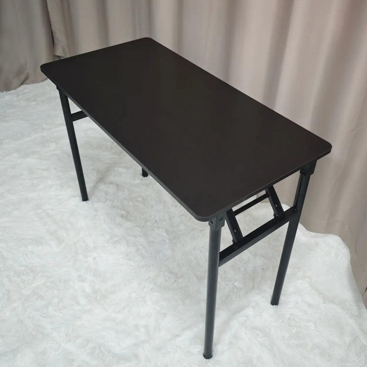 Modern Rectangular Wood Folding Dining Table White Image - 4