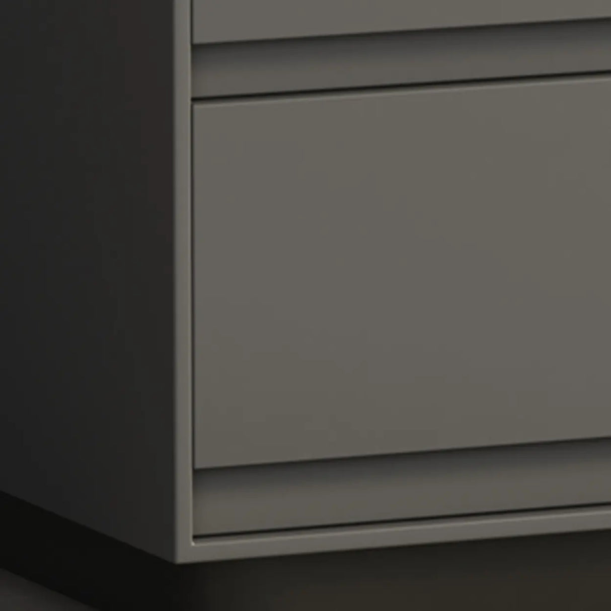 Modern Rectangular Wood Gray Storage Nightstand with Drawers Image - 14