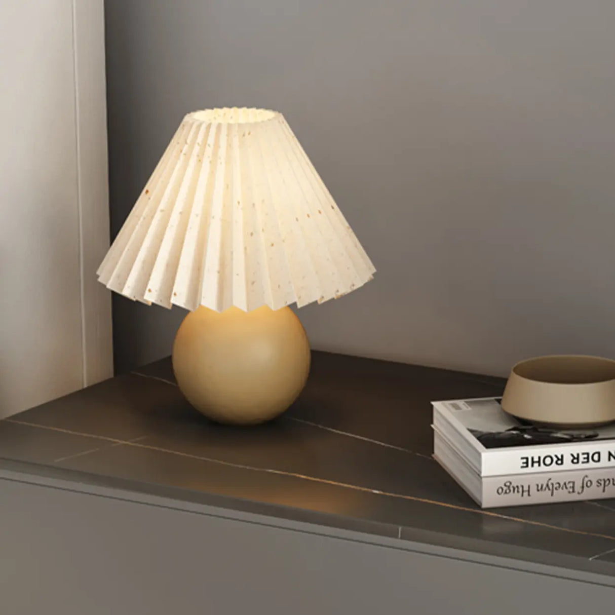 Modern Rectangular Wood Gray Storage Nightstand with Drawers Image - 15