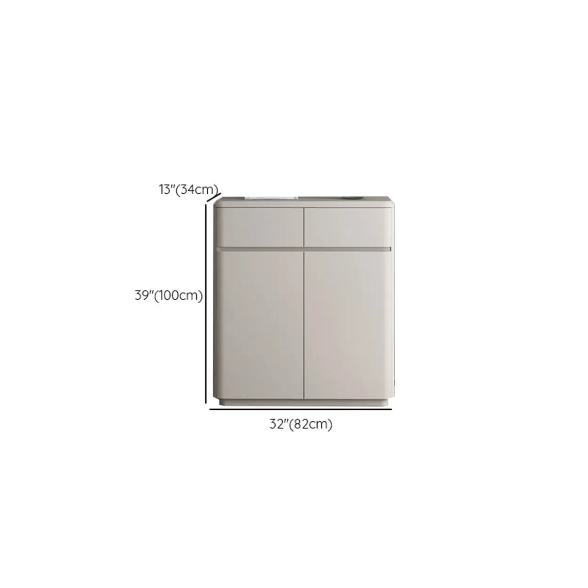 Modern Rectangular Wood Hallway White Large Shoe Cabinet Image - 16