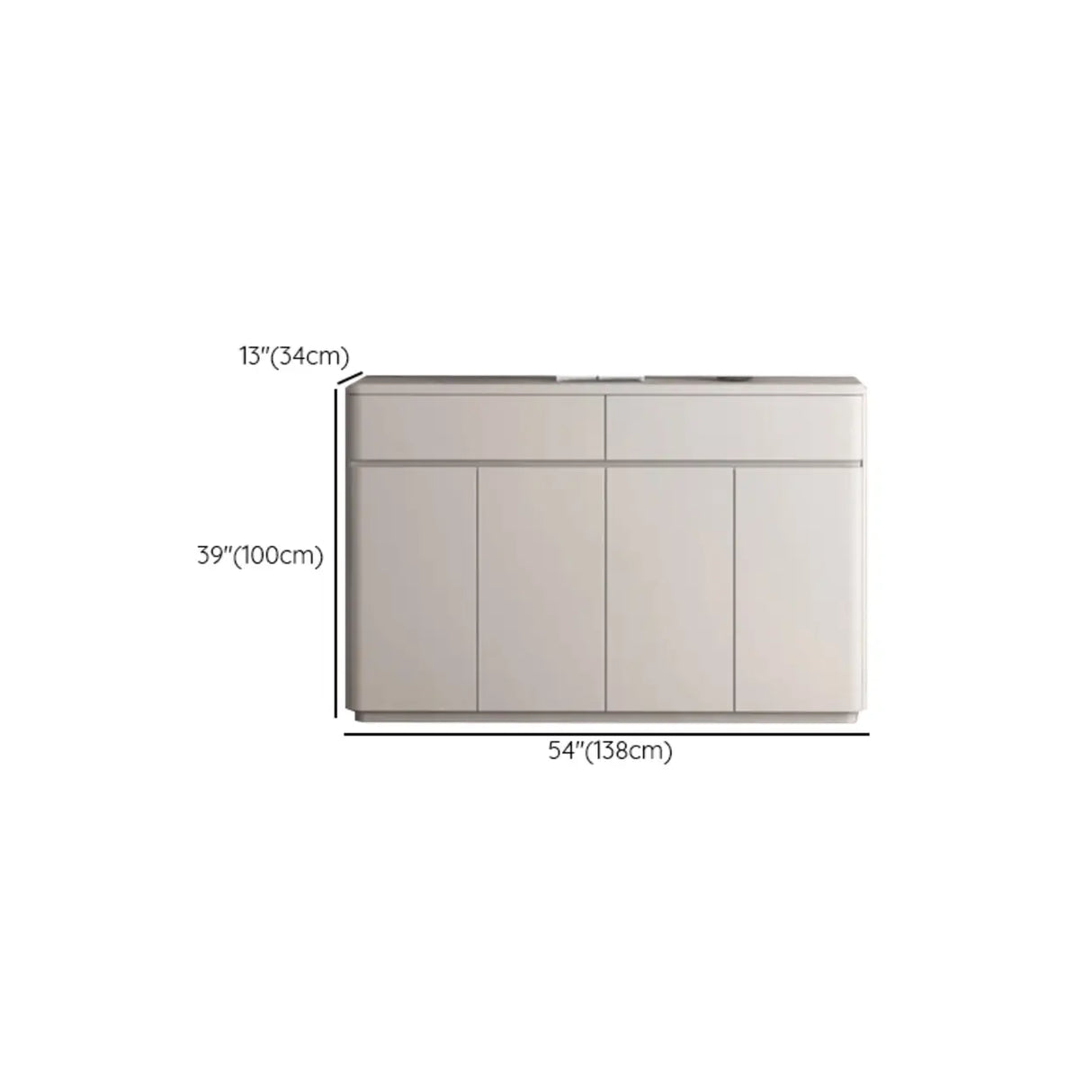 Modern Rectangular Wood Hallway White Large Shoe Cabinet Image - 17