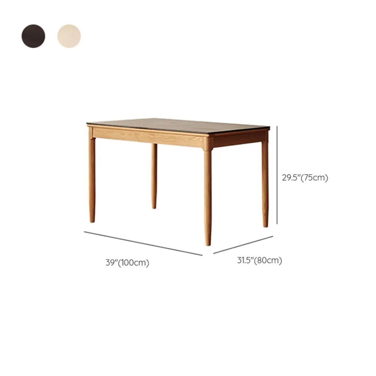 Modern Rectangular Wood Kitchen Dining Table White Expanded