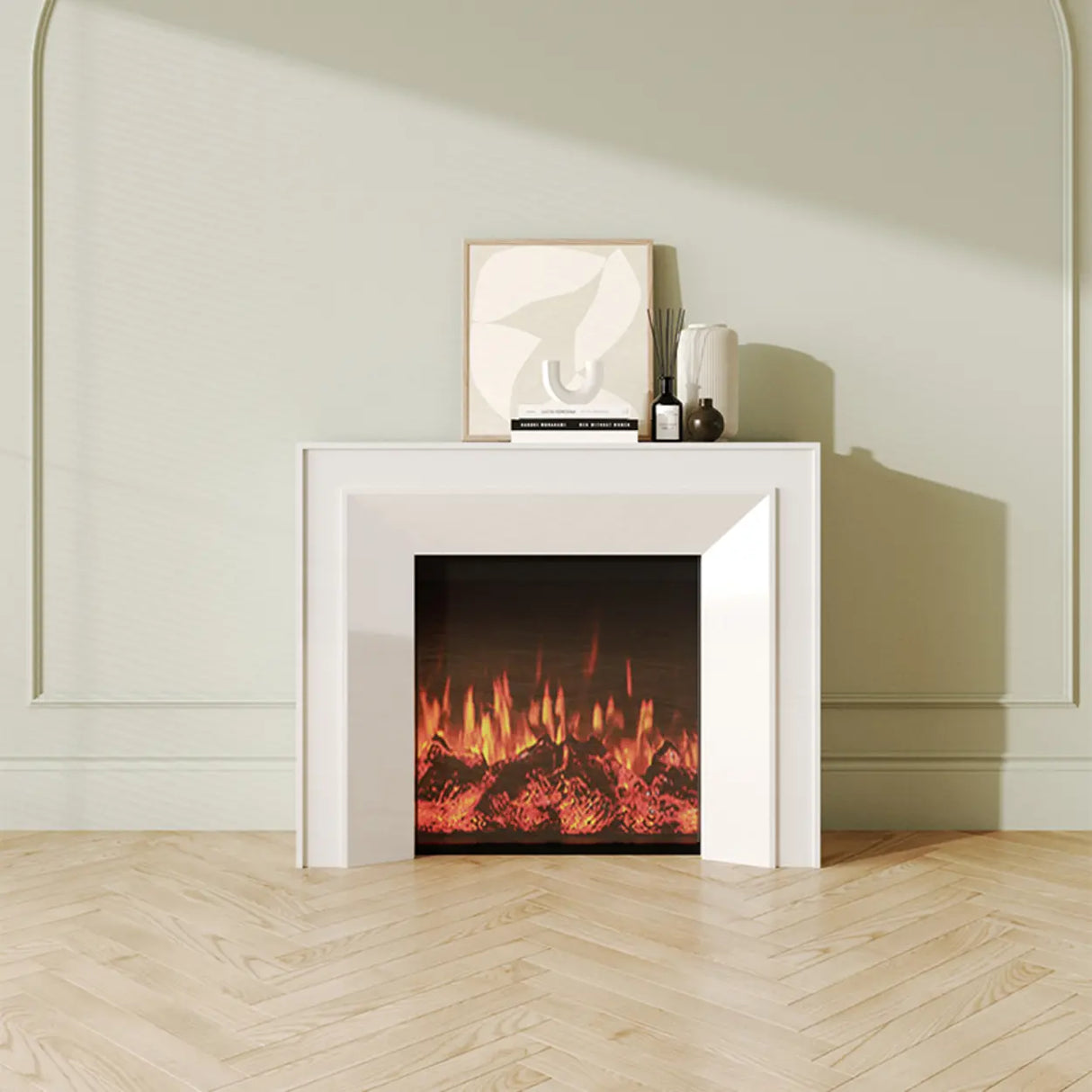 Modern Rectangular Wood Living Room Black LED TV Stand