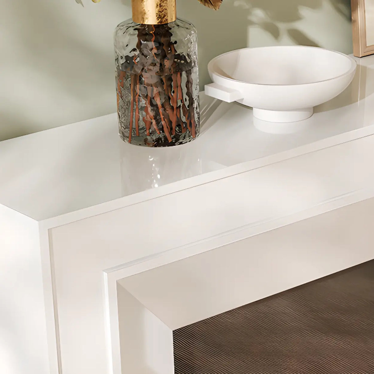 Modern Rectangular Wood Living Room Black LED TV Stand