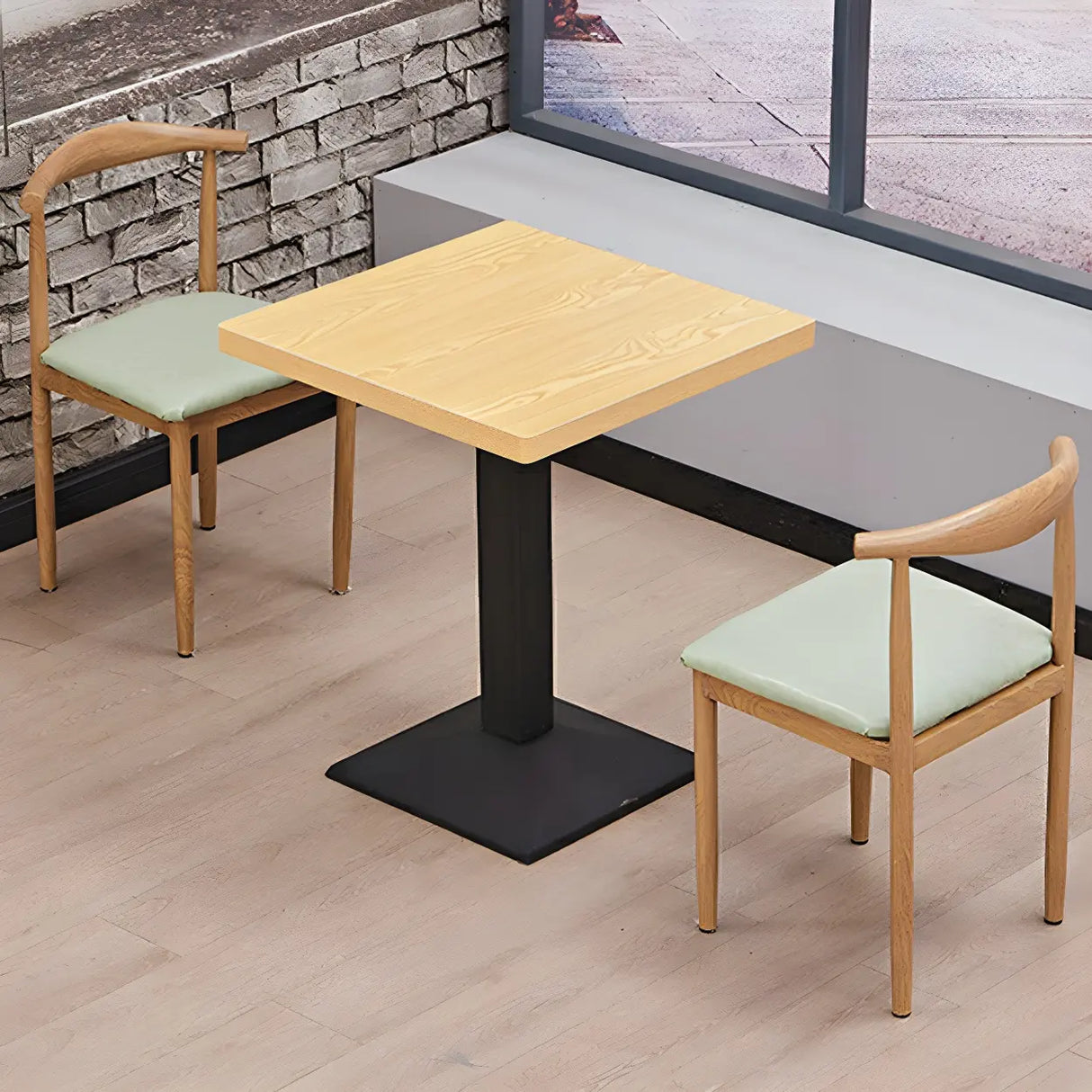 Modern Rectangular Wood Natural Dining Table Image - 5
