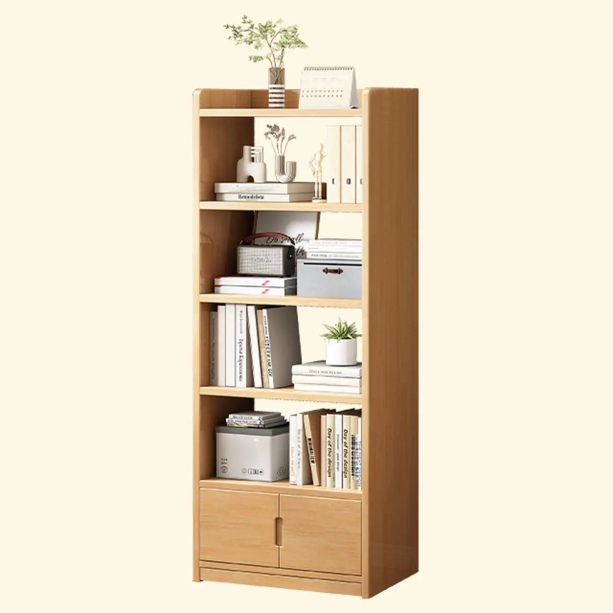 Modern Rectangular Wood Vertical Bookcase Brown Image - 13