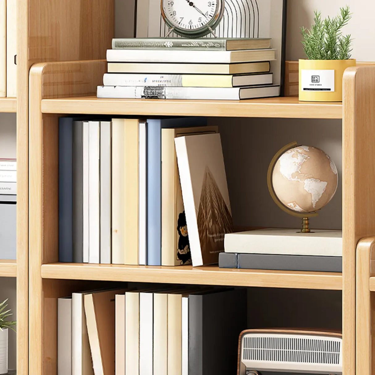 Modern Rectangular Wood Vertical Bookcase Brown Image - 14