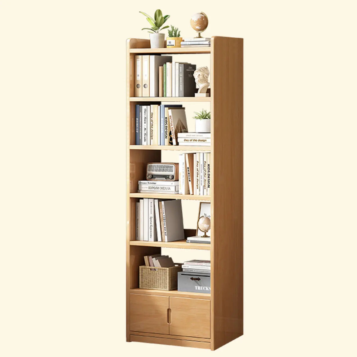 Modern Rectangular Wood Vertical Bookcase Brown Image - 15