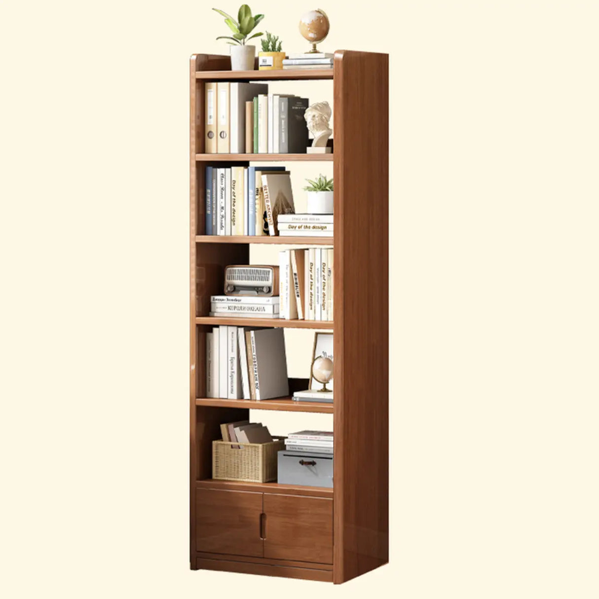 Modern Rectangular Wood Vertical Bookcase Brown Image - 20