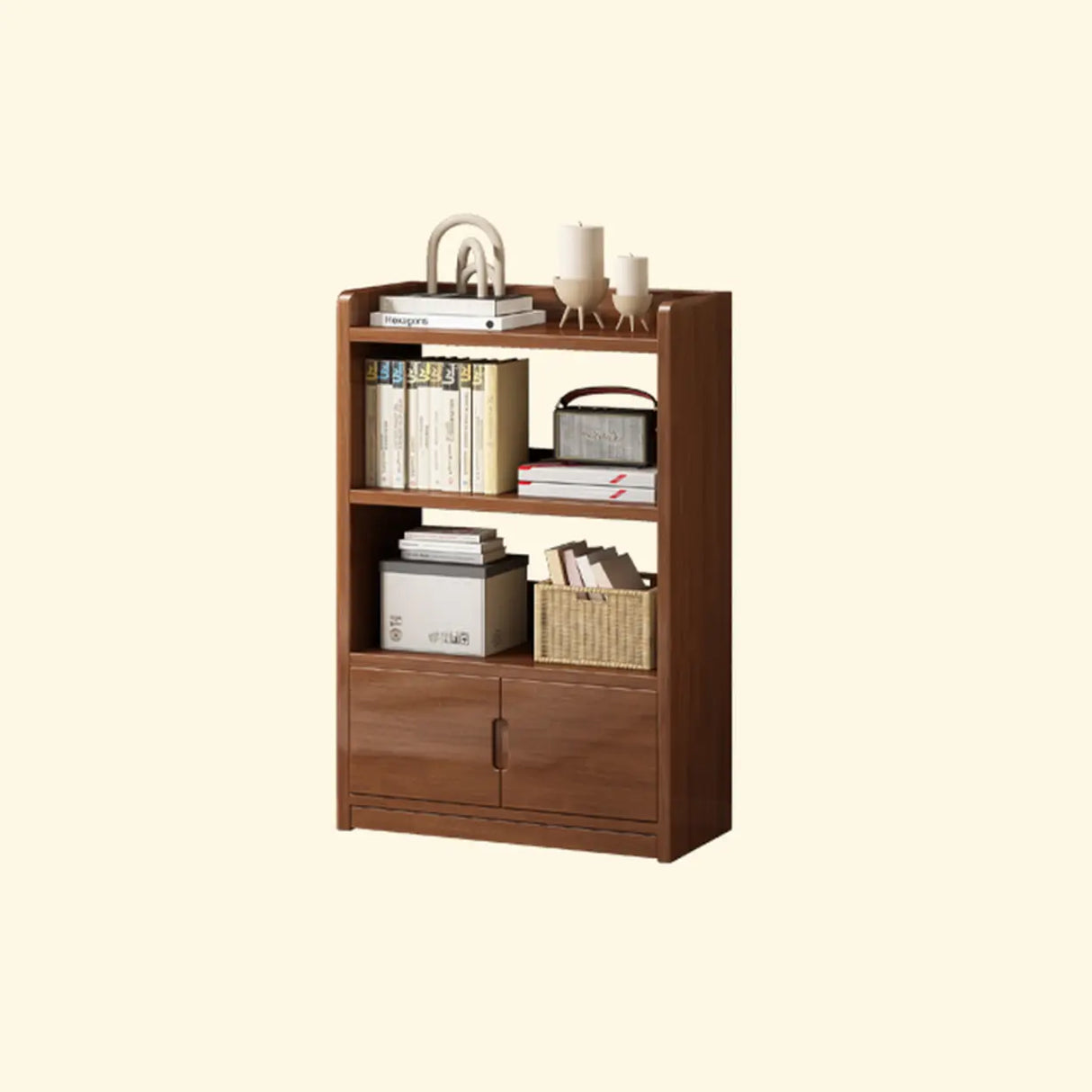 Modern Rectangular Wood Vertical Bookcase Brown Image - 3