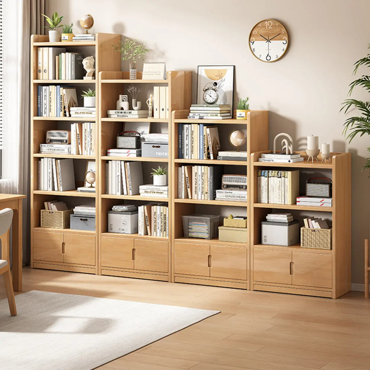 Modern Rectangular Wood Vertical Bookcase Brown Image - 4