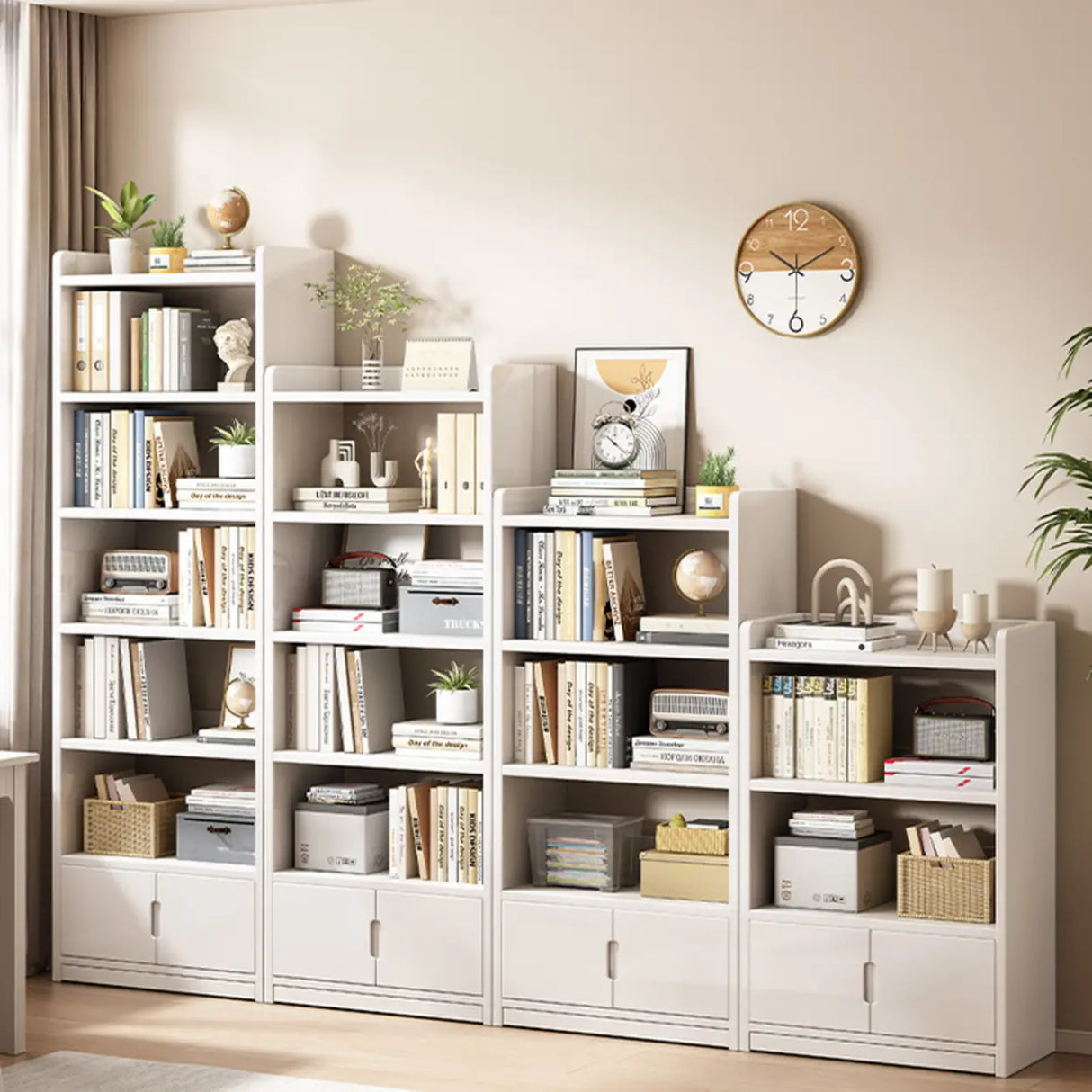 Modern Rectangular Wood Vertical Bookcase Brown Image - 6