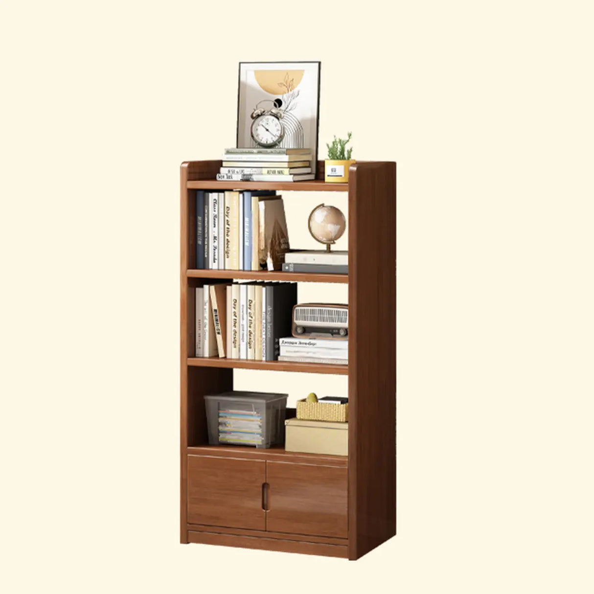 Modern Rectangular Wood Vertical Bookcase Brown Image - 8