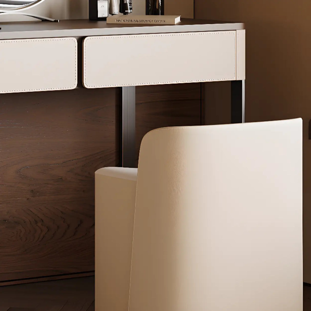 Modern Rectangular Wood Wall Light Mirror Makeup Vanity Image - 15