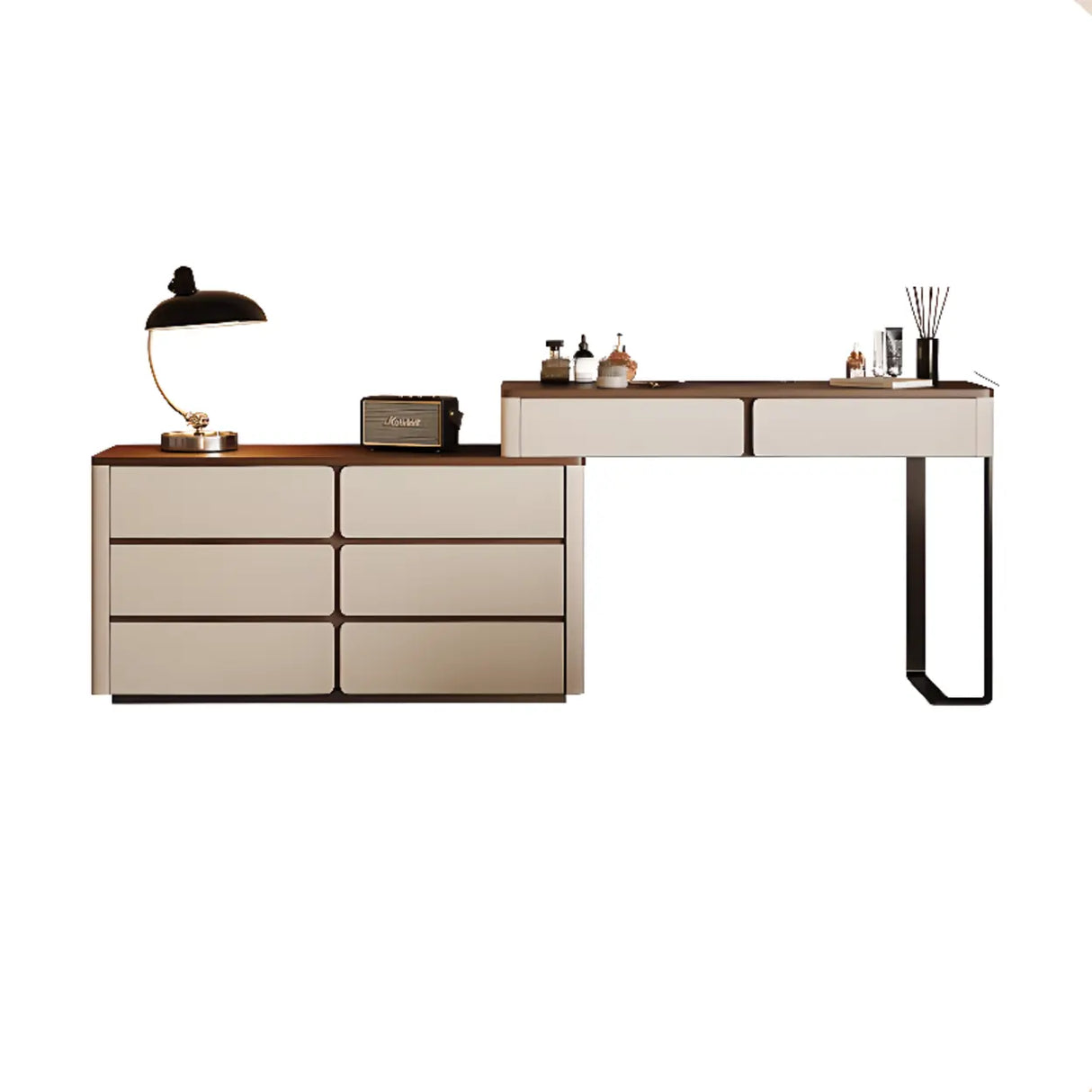 Modern Rectangular Wood Wall Light Mirror Makeup Vanity Image - 2