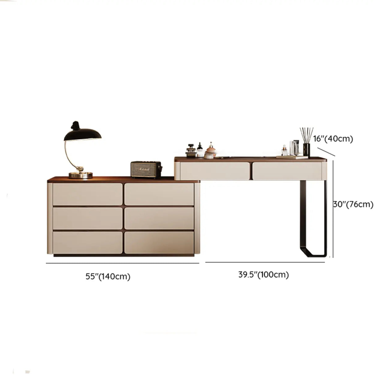 Modern Rectangular Wood Wall Light Mirror Makeup Vanity Image - 24