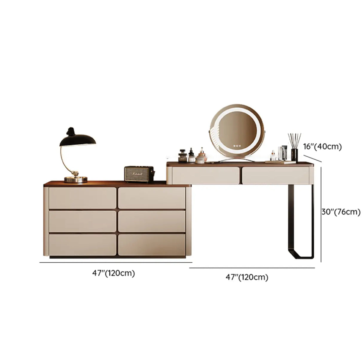 Modern Rectangular Wood Wall Light Mirror Makeup Vanity Image - 28