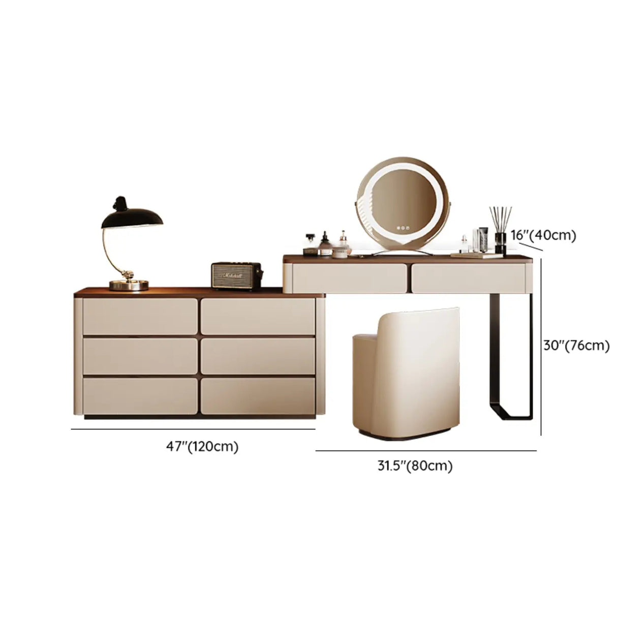 Modern Rectangular Wood Wall Light Mirror Makeup Vanity Image - 29