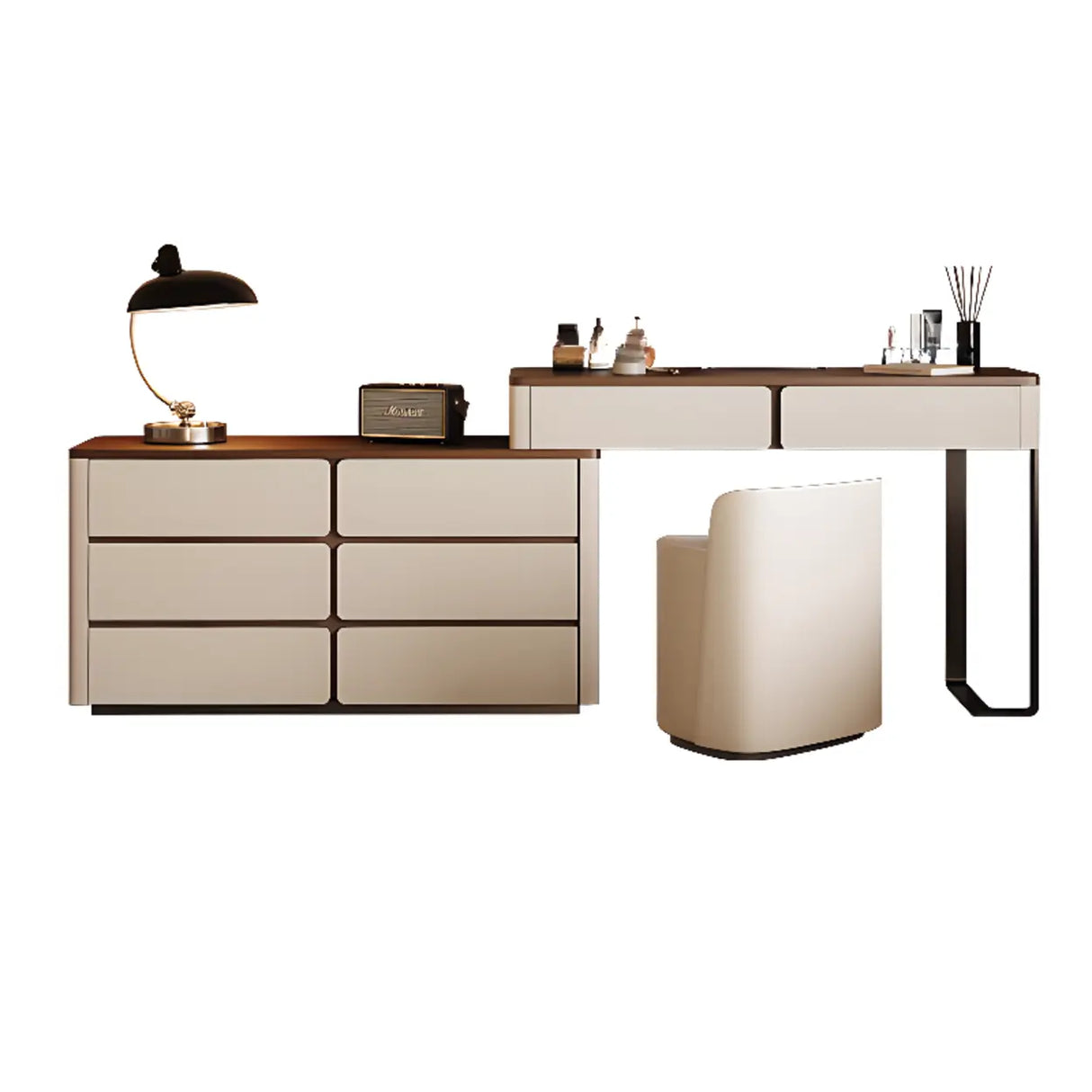 Modern Rectangular Wood Wall Light Mirror Makeup Vanity Image - 5