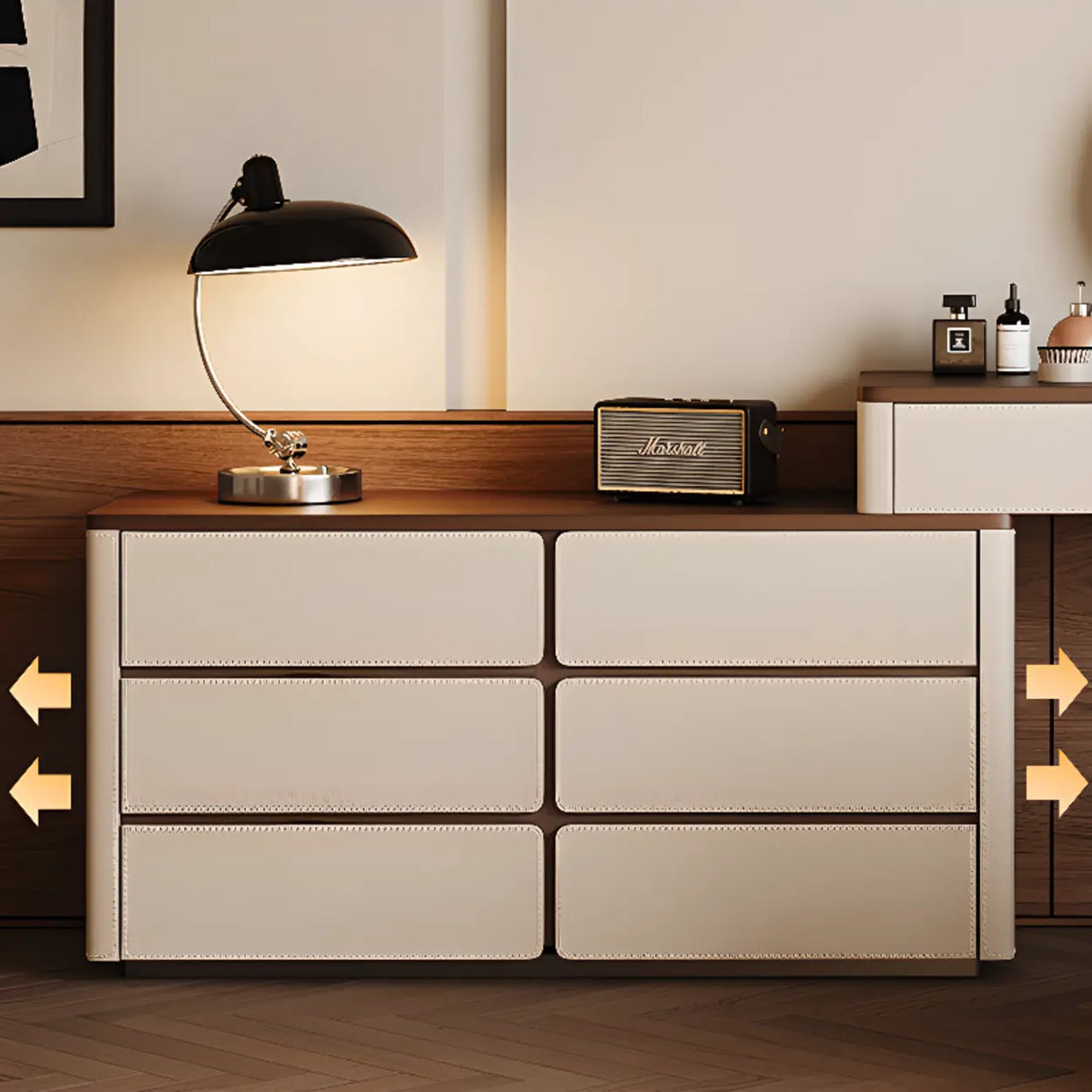 Modern Rectangular Wood Wall Light Mirror Makeup Vanity Image - 9