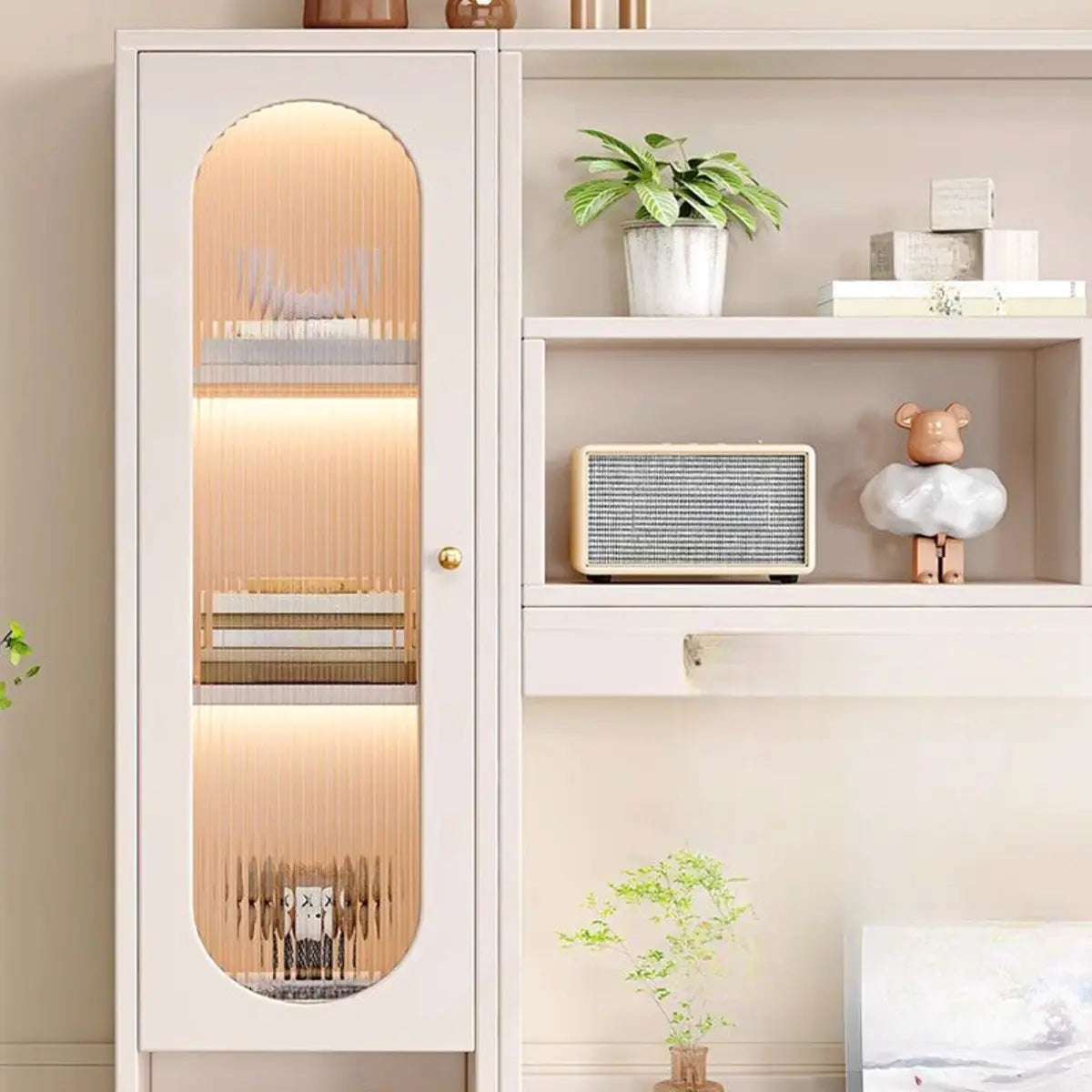 Modern Rectangular Wood White 10-Drawer Makeup Vanity Image - 5