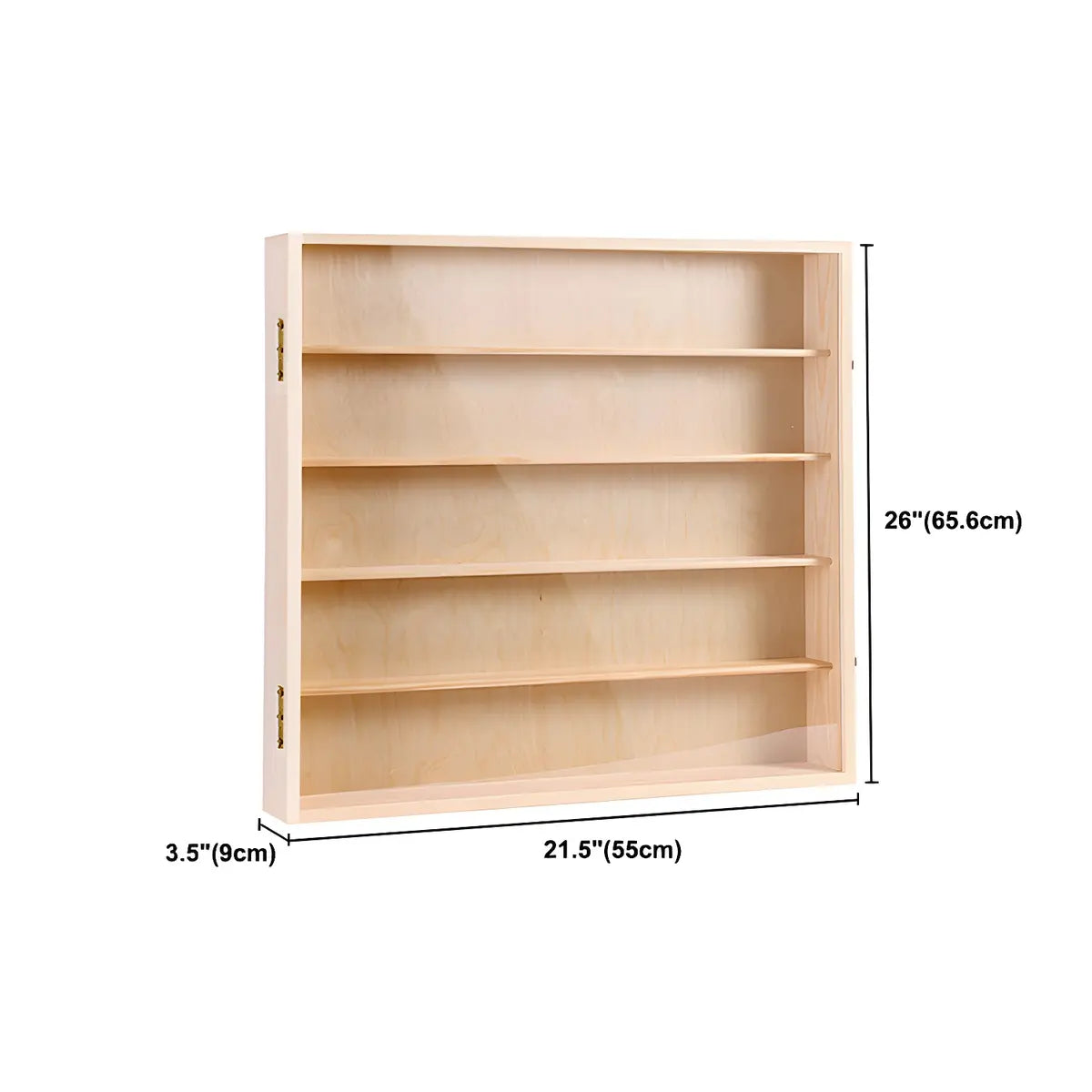 Modern Rectangular Wooden Natural Pine Display Cabinet