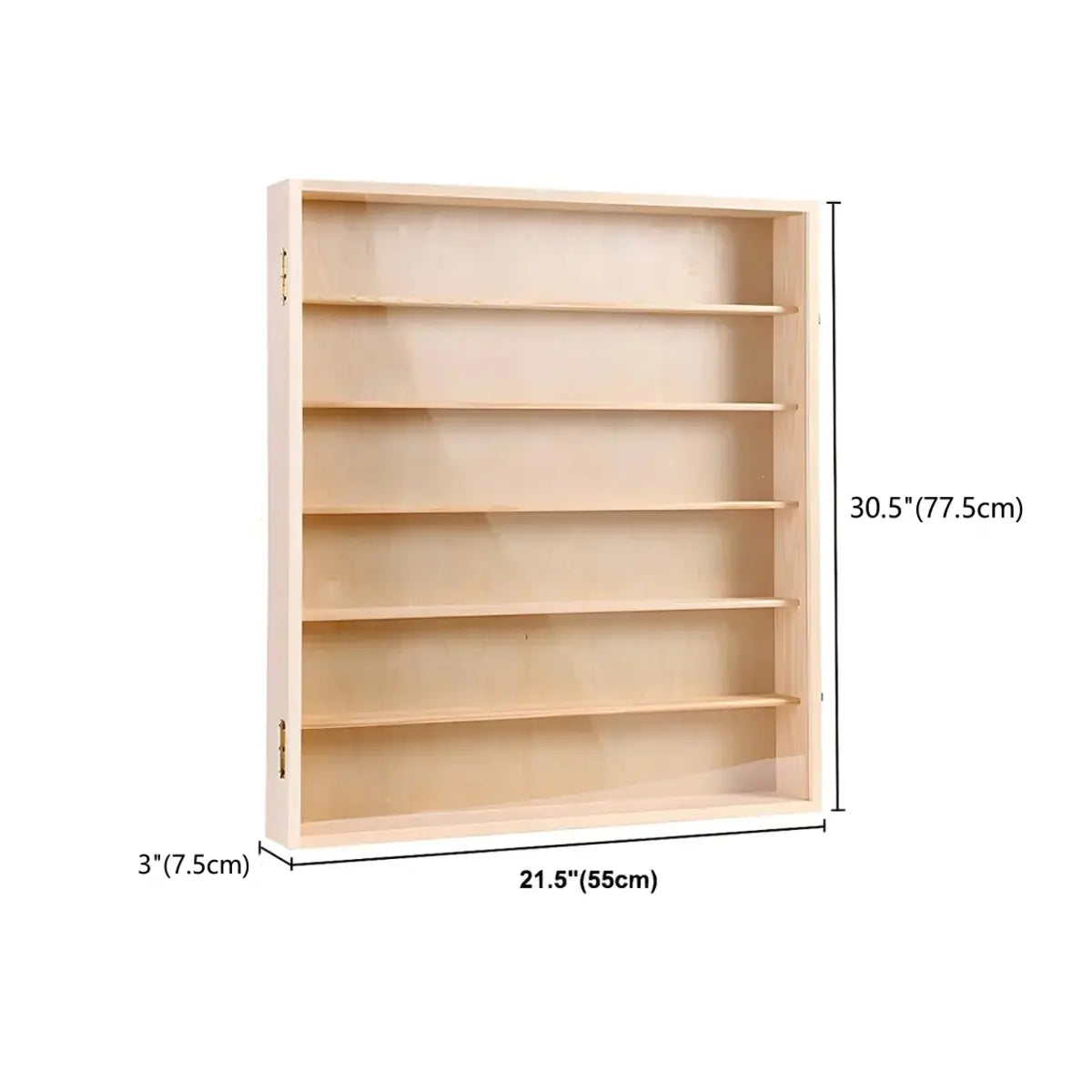 Modern Rectangular Wooden Natural Pine Display Cabinet Image - 15