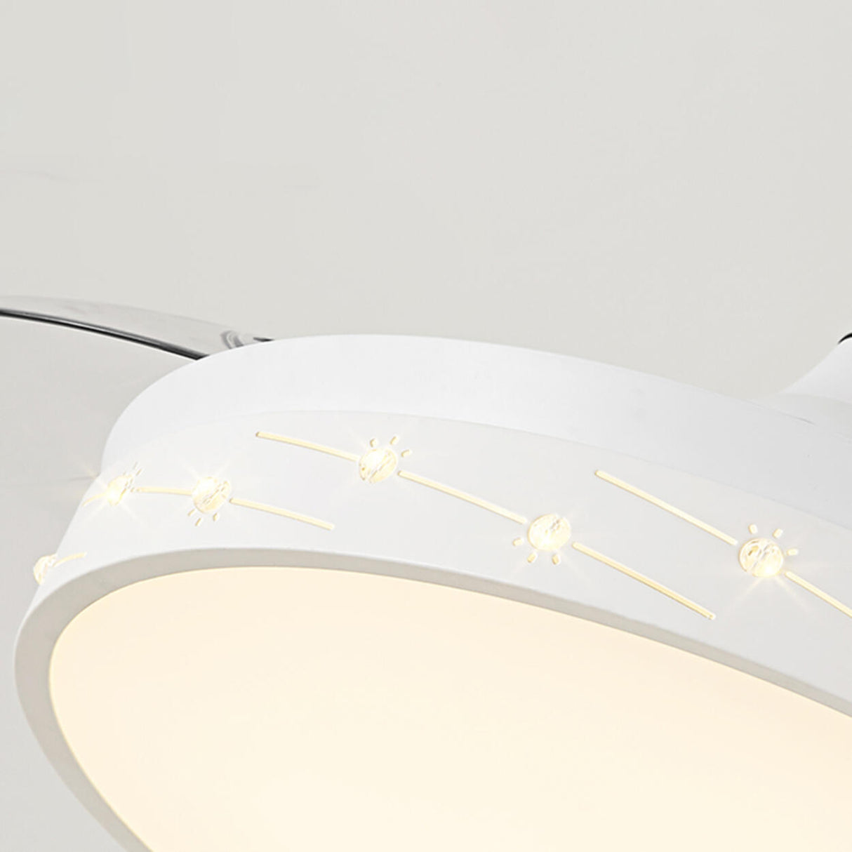 Modern Remote Control Round Ceiling Fan with LED Light Image - 11