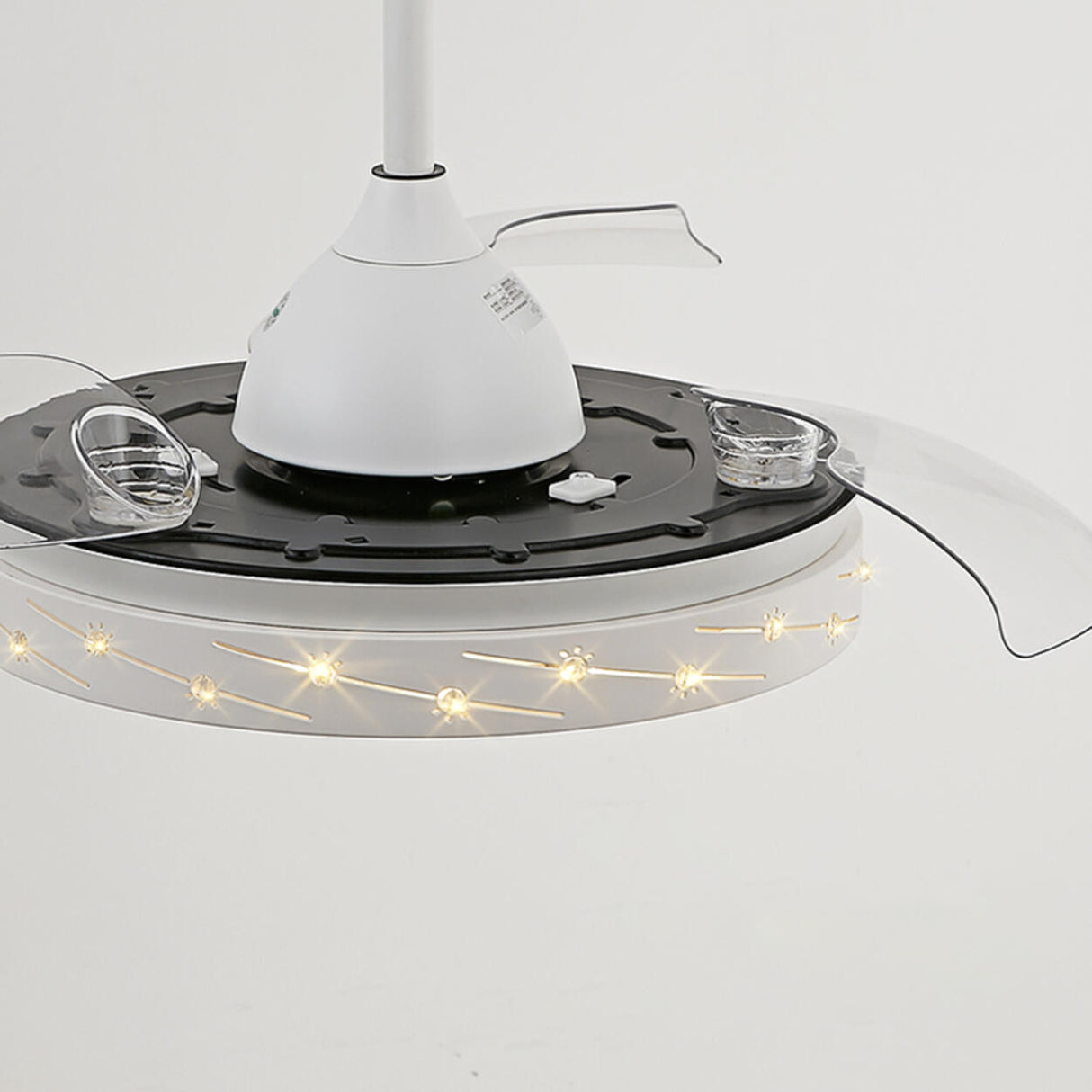 Modern Remote Control Round Ceiling Fan with LED Light Image - 12