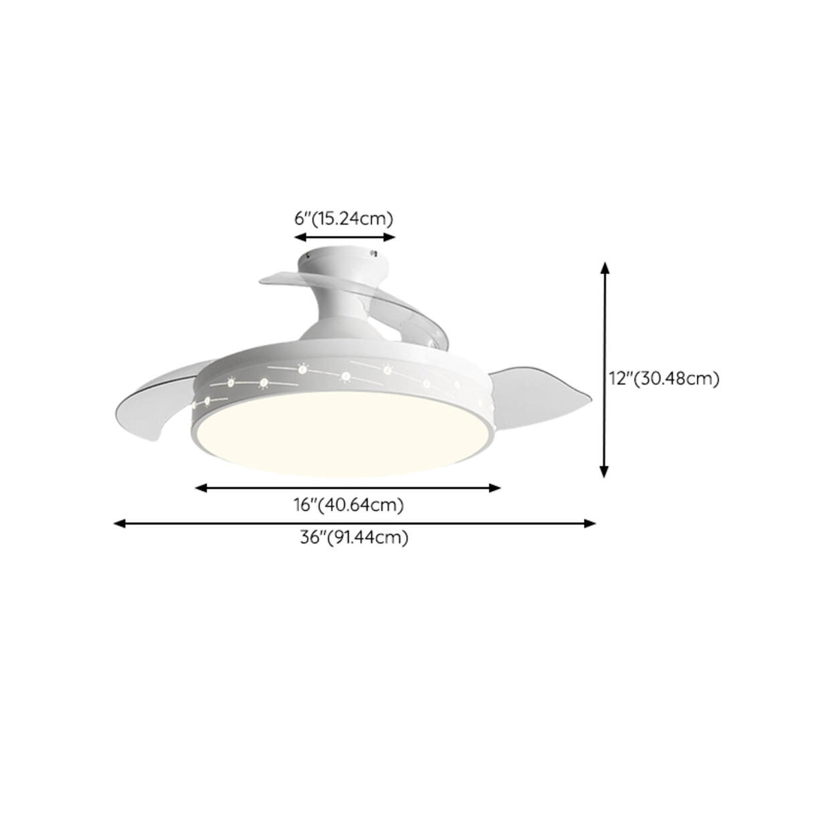 Modern Remote Control Round Ceiling Fan with LED Light Image - 15