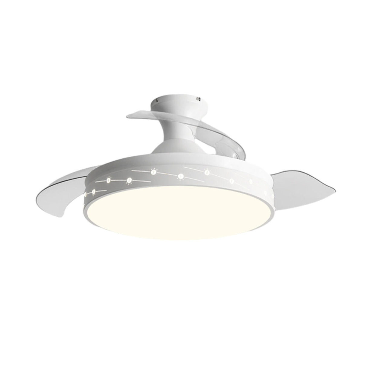 Modern Remote Control Round Ceiling Fan with LED Light Image - 5