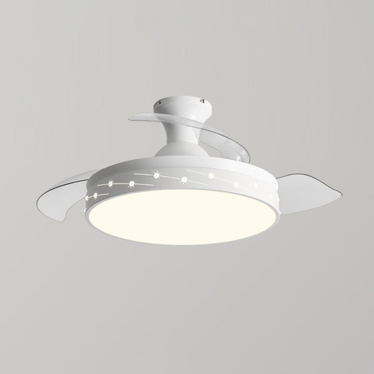 Modern Remote Control Round Ceiling Fan with LED Light Image - 6