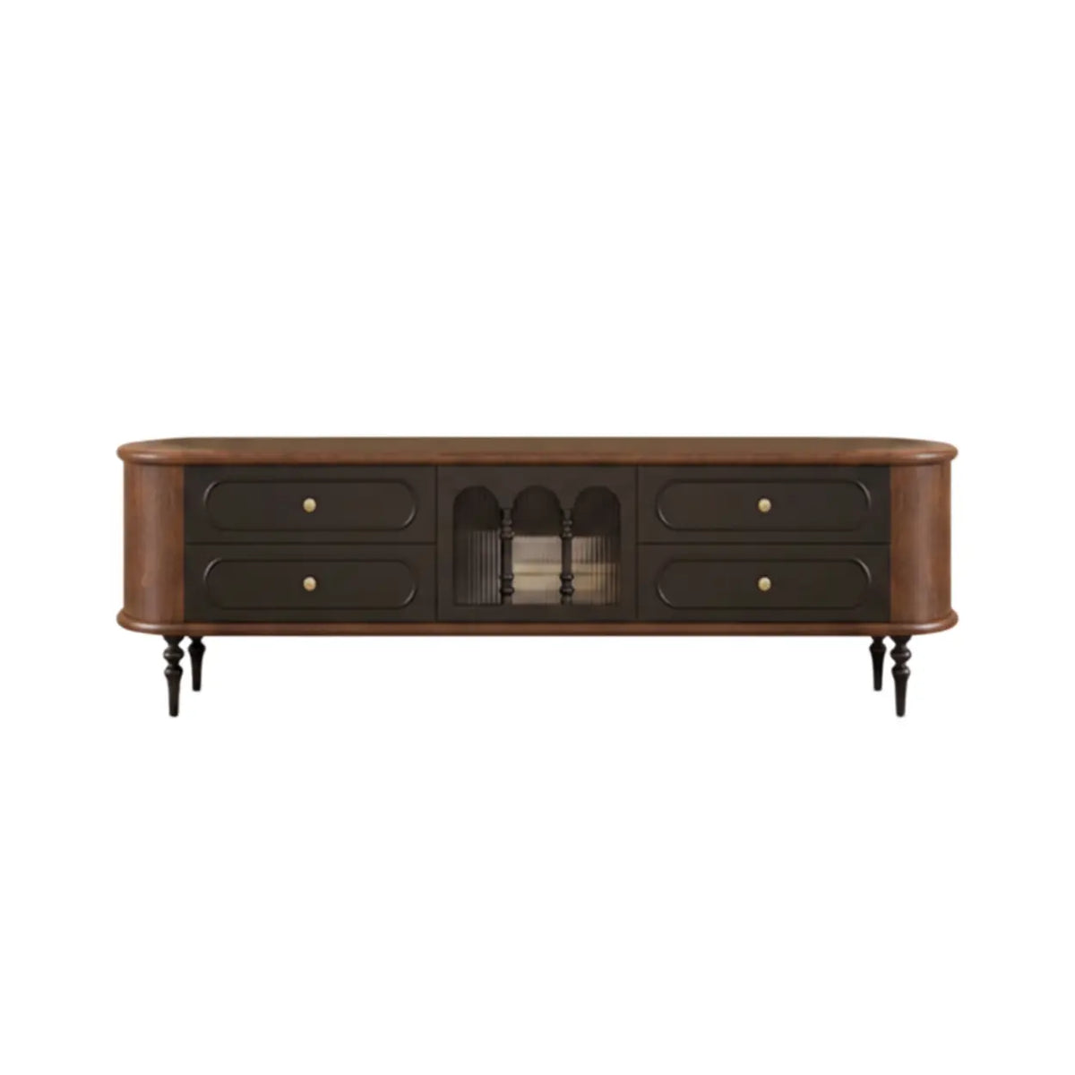 Modern Retro TV Stand Cabinet with Storage Drawers Image - 2
