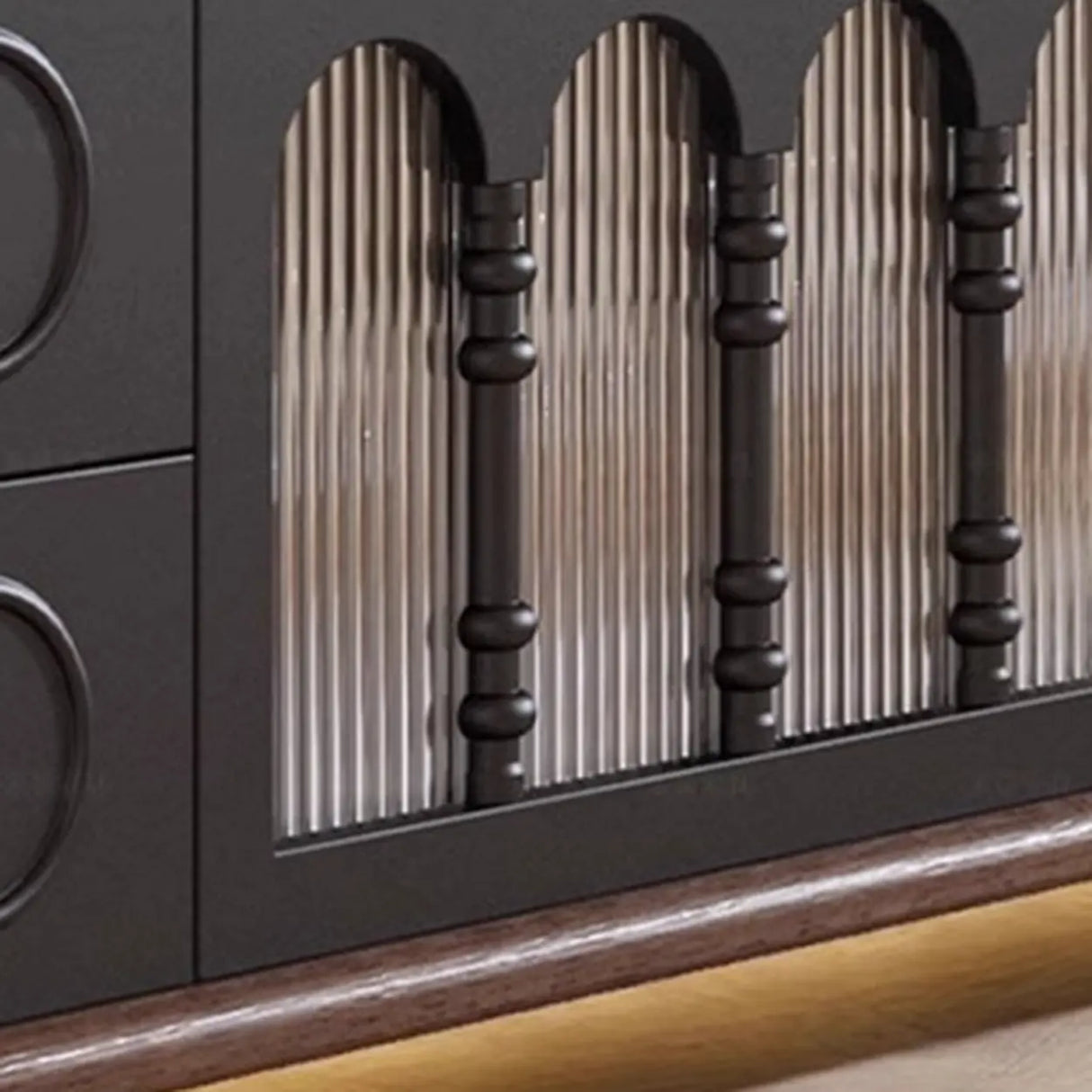 Modern Retro TV Stand Cabinet with Storage Drawers Image - 5