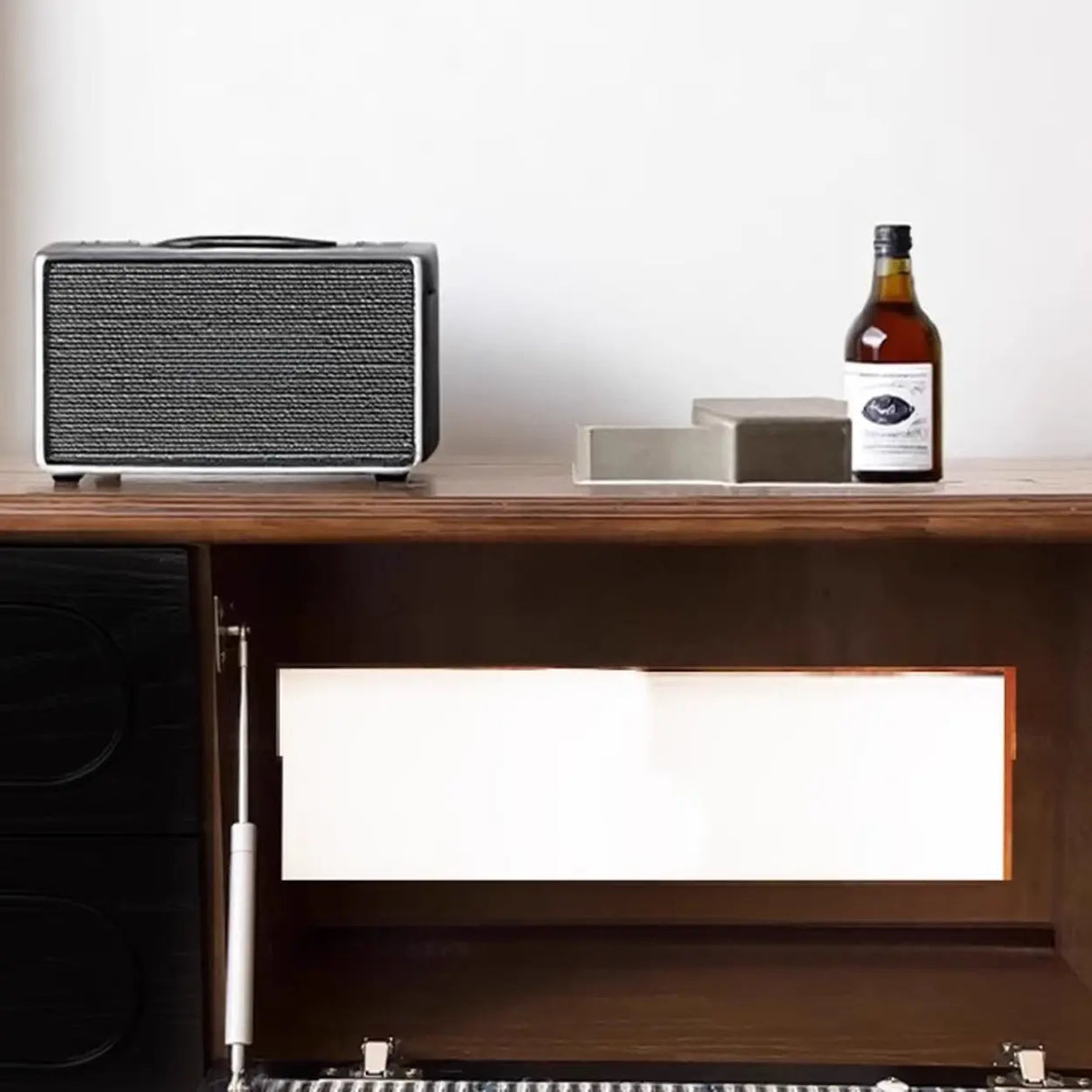 Modern Retro TV Stand Cabinet with Storage Drawers Image - 6