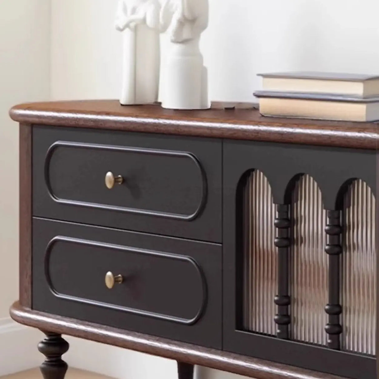 Modern Retro TV Stand Cabinet with Storage Drawers Image - 8