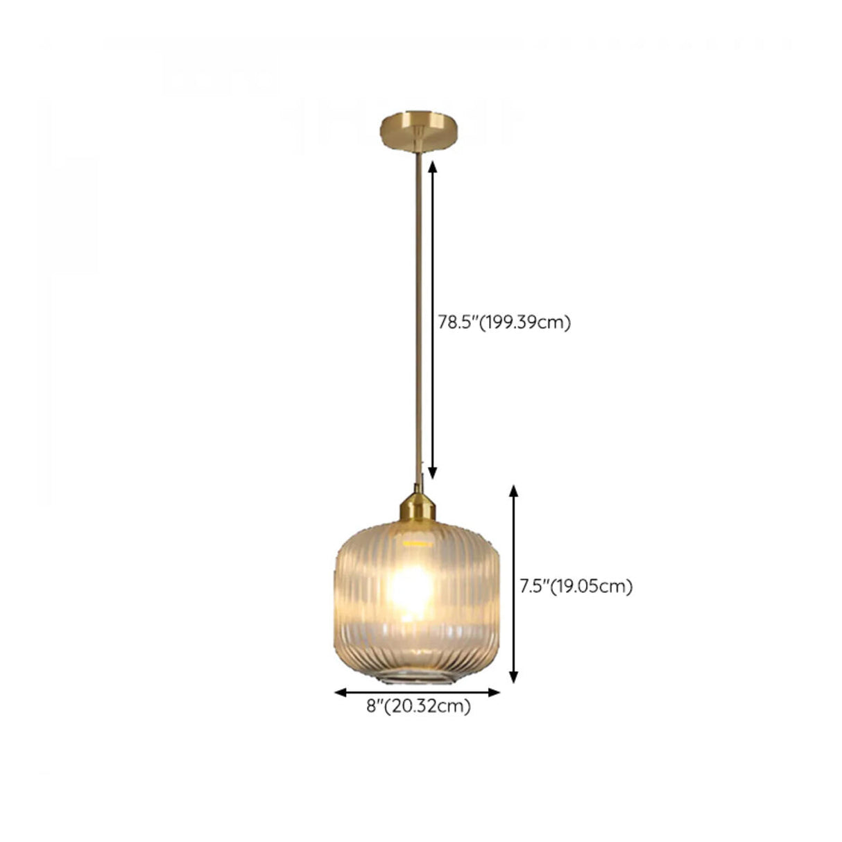 Modern Ribbed Clear Glass Cylinder Pendant Light Image - 19