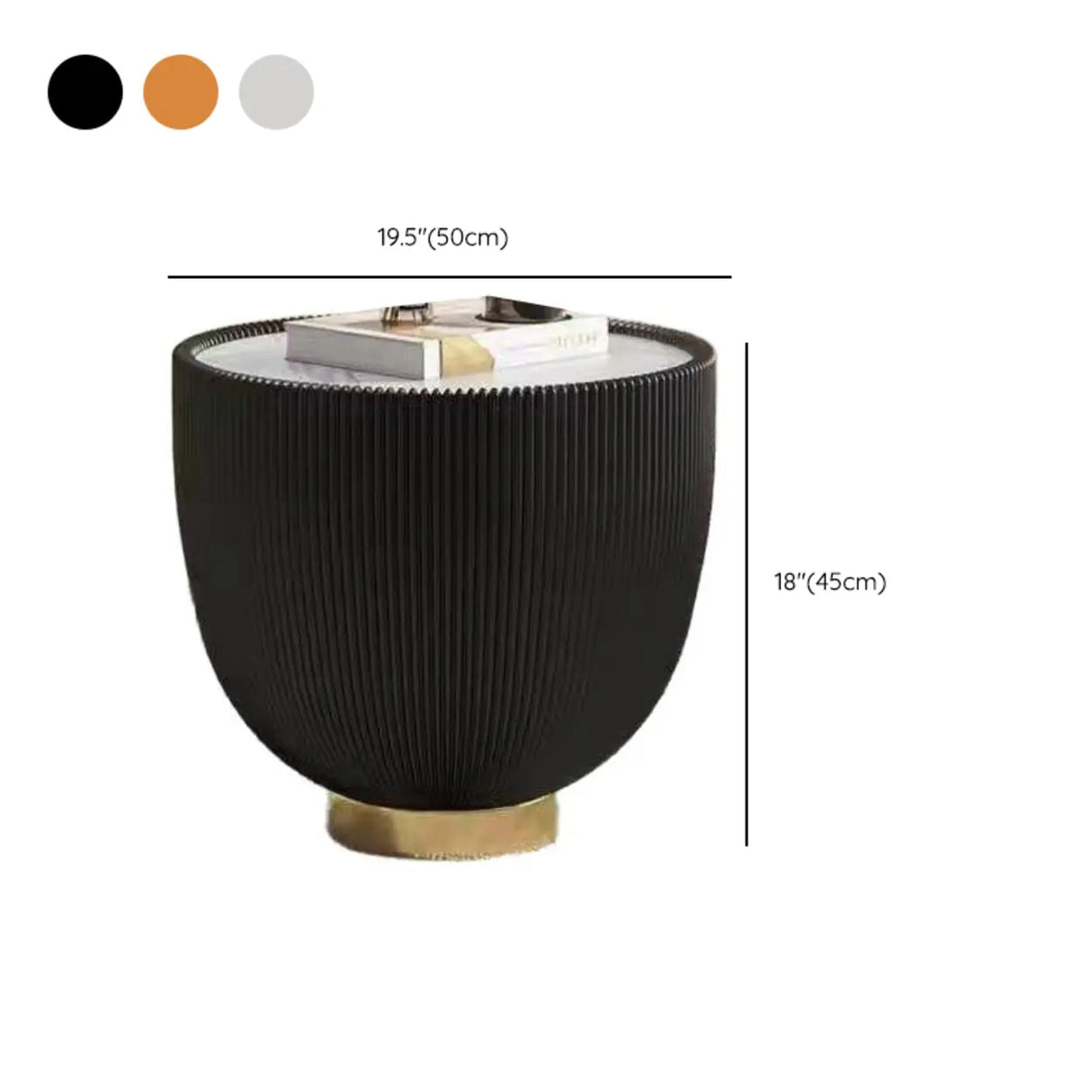 Modern Ribbed Round Coffee Tables Set for Living Room