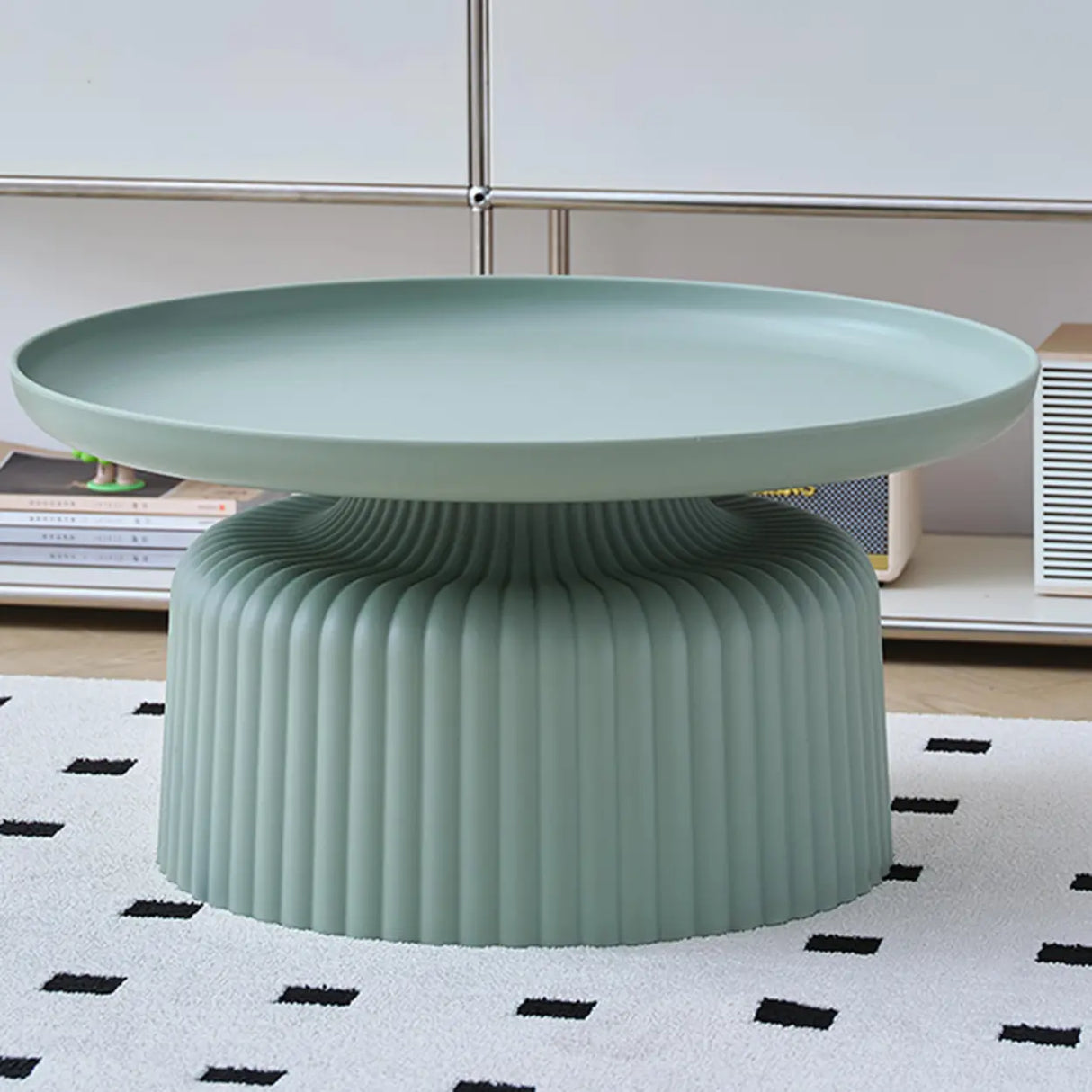 Modern Ribbed Side & Coffee Table Set for Stylish Living Image - 13