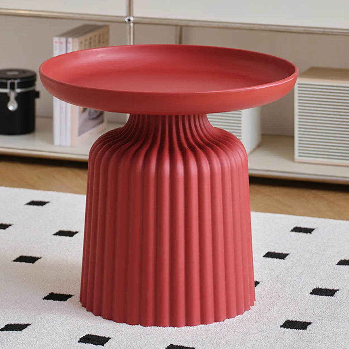 Modern Ribbed Side & Coffee Table Set for Stylish Living Image - 17