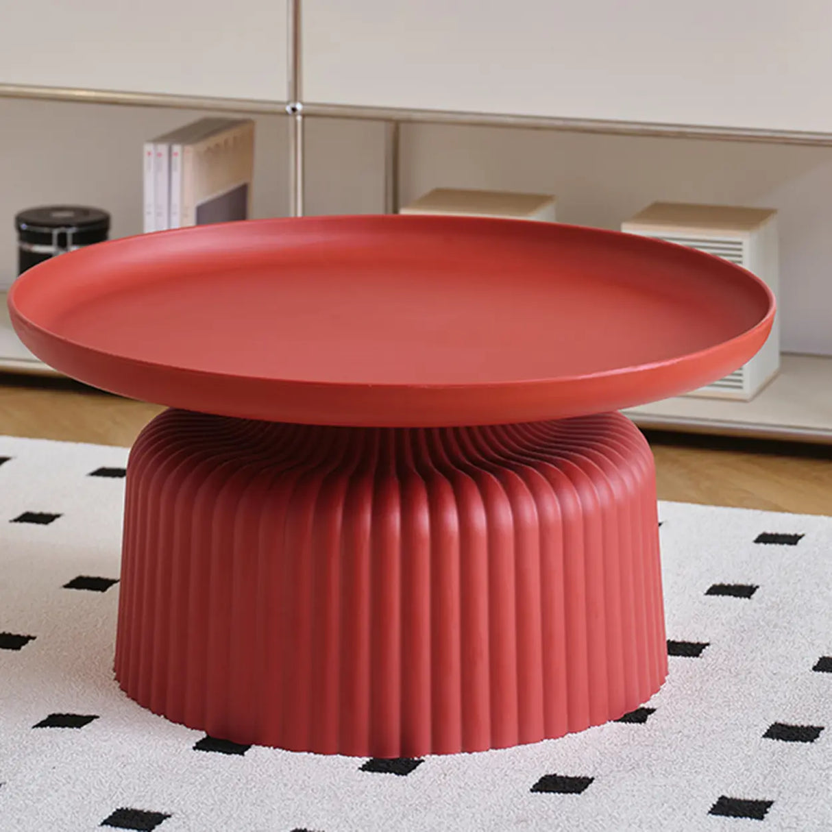 Modern Ribbed Side & Coffee Table Set for Stylish Living Image - 18