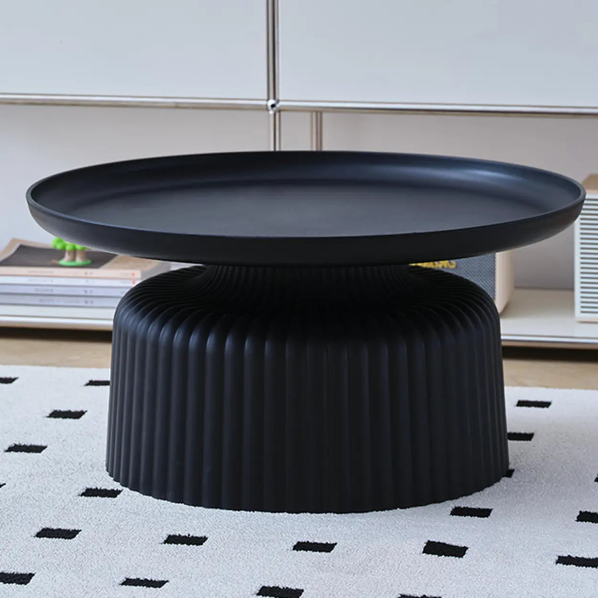 Modern Ribbed Side & Coffee Table Set for Stylish Living Image - 20